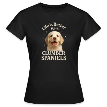 Épagneul Clumber - T-shirt Femme - noir - Devant - AI Model Female 172 dark (172cm)