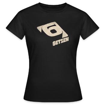 Sechs Setzen - Frauen T-Shirt - Schwarz - Vorne - AI Model Female 172 dark (172cm)
