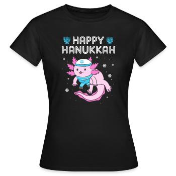Hanukah Chanukkah Hanukkah - Frauen T-Shirt - Schwarz - Vorne - AI Model Female 172 dark (172cm)
