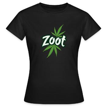 Zoot Cannabis Leaf 420 Stoner Graphique - T-shirt Femme - noir - Devant - AI Model Female 172 dark (172cm)