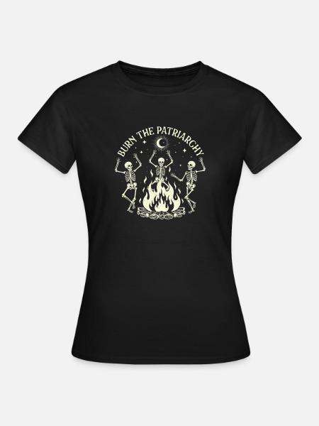 Burn The Patriarchy Spooky Halloween Feminist - Women's T-Shirt - black