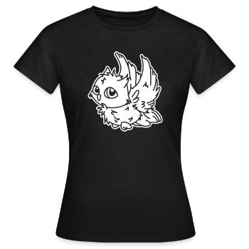 Eule im Flug – mystisches Eulenmotiv Nachtvogel - Frauen T-Shirt - Schwarz - Vorne - AI Model Female 172 dark (172cm)