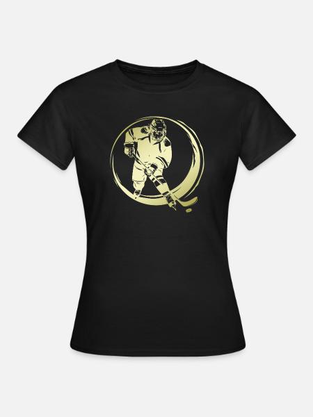 Hockey Spieler Silhouette - Frauen T-Shirt - Schwarz