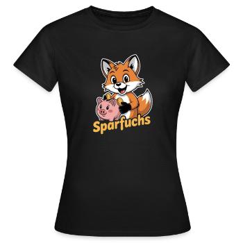 Tirelire avec tirelire et pièces de monnaie - T-shirt Femme - noir - Devant - AI Model Female 172 dark (172cm)