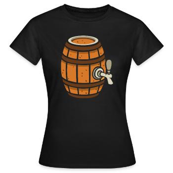 Rustikales Bierfass Cartoon - Frauen T-Shirt - Schwarz - Vorne - AI Model Female 172 dark (172cm)