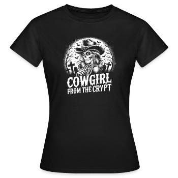 Western Girl aus der Gruft - Halloween Design - Frauen T-Shirt - Schwarz - Vorne - AI Model Female 172 dark (172cm)