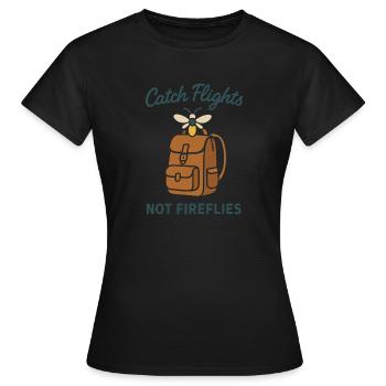 Luciole Nuit Nuit Glow Bug Nostalgique - T-shirt Femme - noir - Devant - AI Model Female 172 dark (172cm)
