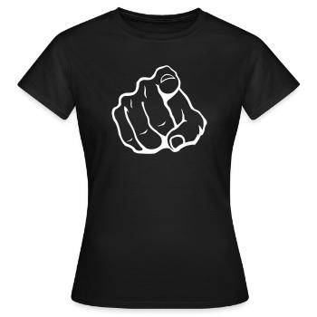 Zeigefinger Silhouette - Frauen T-Shirt - Schwarz - Vorne - AI Model Female 172 dark (172cm)