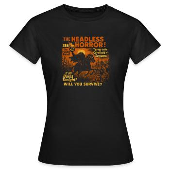 Der kopflose Horrorkürbis Filmplakat Halloween - Frauen T-Shirt - Schwarz - Vorne - AI Model Female 172 dark (172cm)