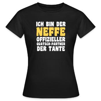 Family motif nephew - Women's T-Shirt - black - Front - AI Model Female 172 dark (172cm)