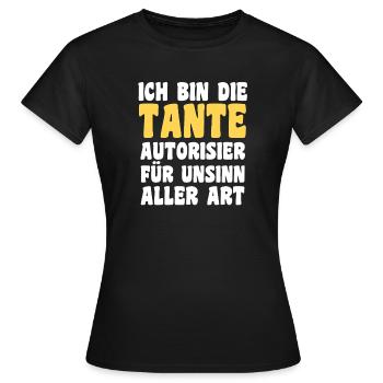 Family motif niece - Women's T-Shirt - black - Front - AI Model Female 172 dark (172cm)