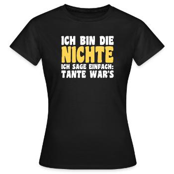 Family motif nephew - Women's T-Shirt - black - Front - AI Model Female 172 dark (172cm)
