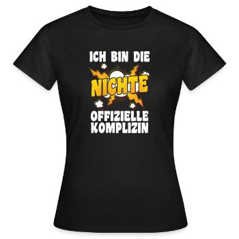 Family motif niece - Women's T-Shirt - black - Front - AI Model Female 172 dark (172cm)