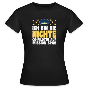 Motif familial neveu - T-shirt Femme - noir - Devant - AI Model Female 172 dark (172cm)