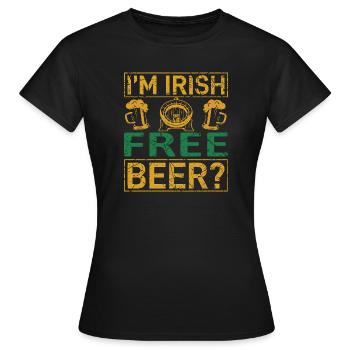 Bière irlandaise gratuite - T-shirt Femme - noir - Devant - AI Model Female 172 dark (172cm)