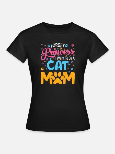 Ich will Katzenmama sein - Frauen T-Shirt - Schwarz