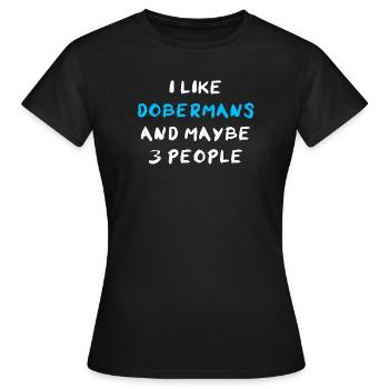 Doberman Dobermann - T-shirt Femme - noir - Devant - AI Model Female 172 dark (172cm)