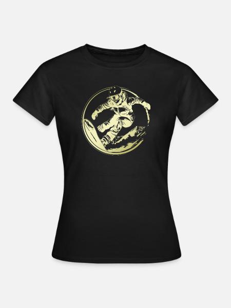 Snowboarder Silhouette - Frauen T-Shirt - Schwarz