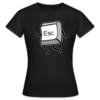 Cartoon Movement Esc Key - Women's T-Shirt - black - Front - AI Model Female 172 dark (172cm)