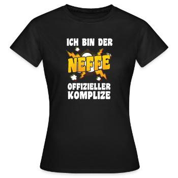Family motif nephew - Women's T-Shirt - black - Front - AI Model Female 172 dark (172cm)