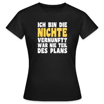 Nièce motif familial - T-shirt Femme - noir - Devant - AI Model Female 172 dark (172cm)
