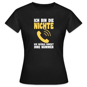 Family motif niece - Women's T-Shirt - black - Front - AI Model Female 172 dark (172cm)