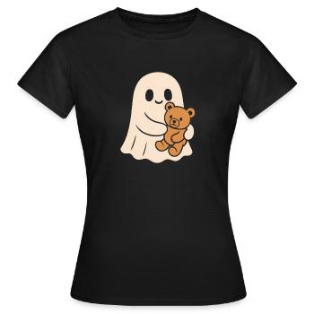 Kuscheliger Geist mit Teddy - Frauen T-Shirt - Schwarz - Vorne - AI Model Female 172 dark (172cm)