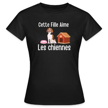 This Girl Loves Dogs - Women's T-Shirt - black - Front - AI Model Female 172 dark (172cm)
