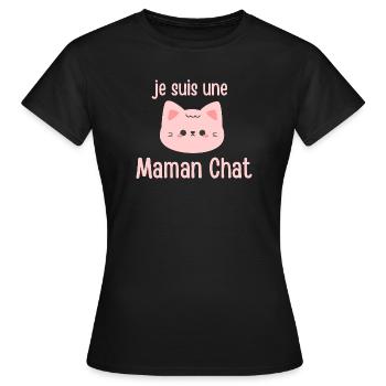 Je suis une Maman Chat - T-shirt Femme - noir - Devant - AI Model Female 172 dark (172cm)