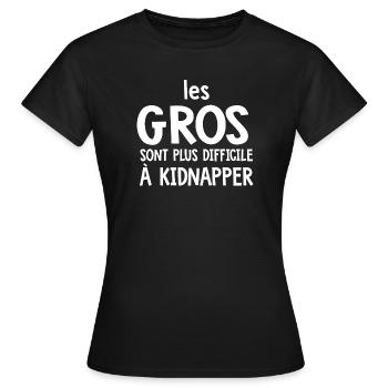 Les Gros Plus Difficile Humour - T-shirt Femme - noir - Devant - AI Model Female 172 dark (172cm)