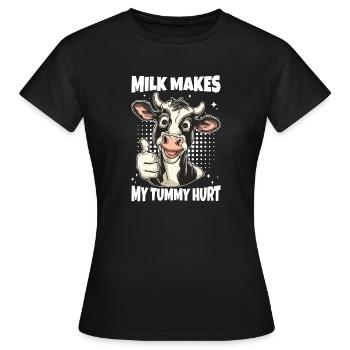 Dicton de vache intolérante au lactose - T-shirt Femme - noir - Devant - AI Model Female 172 dark (172cm)