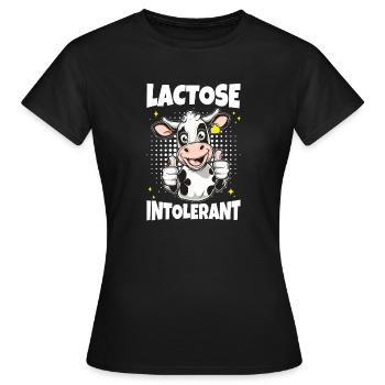 Vache laitière intolérante au lactose - T-shirt Femme - noir - Devant - AI Model Female 172 dark (172cm)