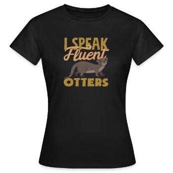 Seeotter Sprechen Fließend - Frauen T-Shirt - Schwarz - Vorne - AI Model Female 172 dark (172cm)