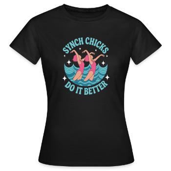 Synchronschwimmen Kunstschwimmen Wassersport - Frauen T-Shirt - Schwarz - Vorne - AI Model Female 172 dark (172cm)