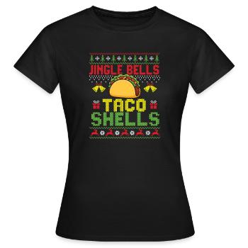 Jingle Bells Taco Shells Drôle de vacances - T-shirt Femme - noir - Devant - AI Model Female 172 dark (172cm)