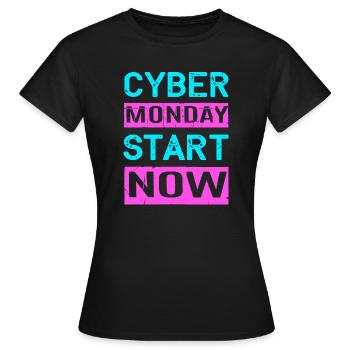Cyber Monday Kaufrausch - Frauen T-Shirt - Schwarz - Vorne - AI Model Female 172 dark (172cm)
