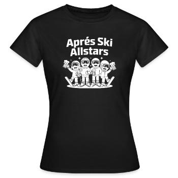 Après-ski Allstars Skiteam Hüttengaudi - T-shirt Femme - noir - Devant - AI Model Female 172 dark (172cm)