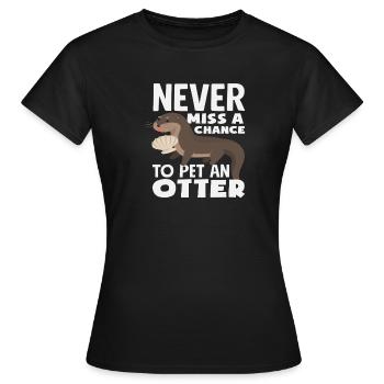 Seeotter Cartoon Haustier Ein Otter - Frauen T-Shirt - Schwarz - Vorne - AI Model Female 172 dark (172cm)