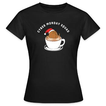 Cyber Monday Kaufrausch - Frauen T-Shirt - Schwarz - Vorne - AI Model Female 172 dark (172cm)