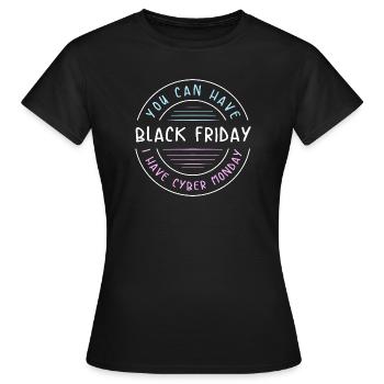 Kaufrausch Cyber Monday - Frauen T-Shirt - Schwarz - Vorne - AI Model Female 172 dark (172cm)
