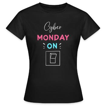 Cyber Monday Kaufrausch - Frauen T-Shirt - Schwarz - Vorne - AI Model Female 172 dark (172cm)