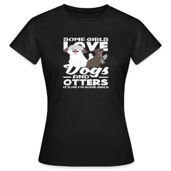 Lustige Seeotter-hunde - Frauen T-Shirt - Schwarz - Vorne - AI Model Female 172 dark (172cm)