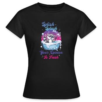 Waschbär Splish Splash - Frauen T-Shirt - Schwarz - Vorne - AI Model Female 172 dark (172cm)