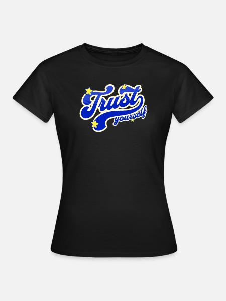 Selbstvertrauen Sternenskript - Frauen T-Shirt - Schwarz