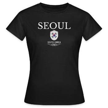Séoul, Corée du Sud, j’adore Séoul - T-shirt Femme - noir - Devant - AI Model Female 172 dark (172cm)