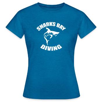 SHARKS BAY DIVING - Women's T-Shirt - antique blue sapphire heather - Front - AI Model Female 172 dark (172cm)