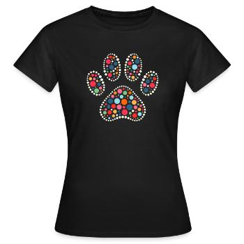 Spotty t shirt Dot Mosaic Pawprint - Women's T-Shirt - black - Front - AI Model Female 172 dark (172cm)