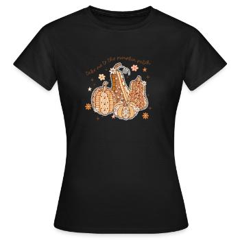 Patchwork Pumpkin Patch - Women's T-Shirt - black - Front - AI Model Female 172 dark (172cm)