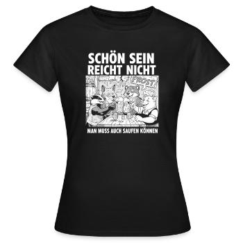 Prostfreunde am Biertisch - Frauen T-Shirt - Schwarz - Vorne - AI Model Female 172 dark (172cm)