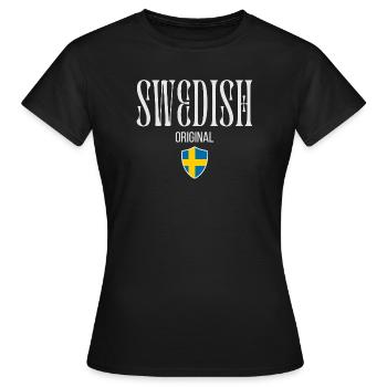 Original schwedisch, schwedischer Stolz - Frauen T-Shirt - Schwarz - Vorne - AI Model Female 172 dark (172cm)
